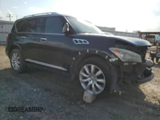 2012 Infiniti QX56 8-passenger with VIN JN8AZ2ND0C9715849, listed as a Copart auction lot 76386714 with 215,768 mi miles and Salvage Title. Bid and sale history available at carsss.com. Image 4.