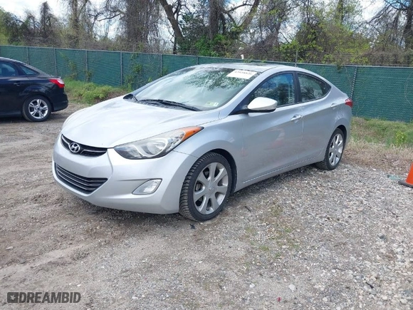 2013 Hyundai Elantra GLS PZEV with VIN KMHDH4AE3DU493386, listed as a IAAI auction lot 42038826 with 352,328 mi miles. Bid and sale history available at carsss.com. Image 2.