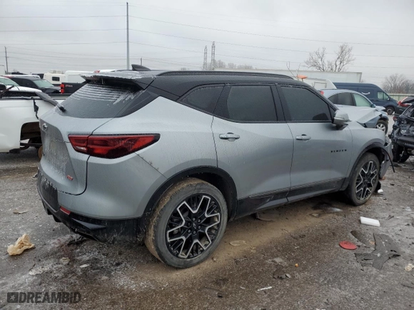 2024 Chevrolet Blazer RS with VIN 3GNKBERS7RS154156, listed as a Copart auction lot 43217755 with 13,172 mi miles and Salvage Title. Bid and sale history available at carsss.com. Image 3.