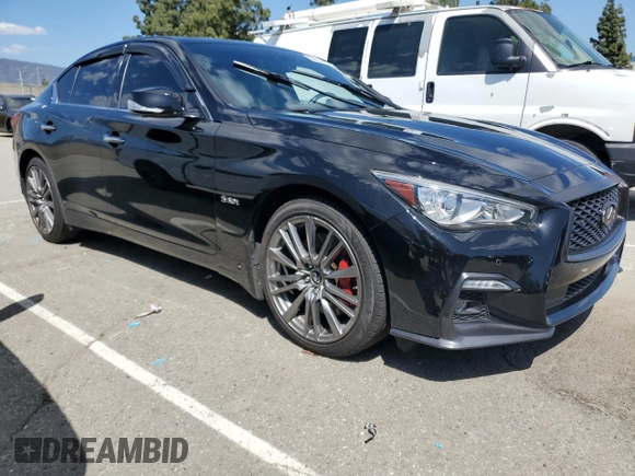 2018 Infiniti Q50 Red Sport 400 with VIN JN1FV7AR7JM481086, listed as a Copart auction lot 49789064 with 92,296 mi miles and Clean title. Bid and sale history available at DreamBid. Image 4.