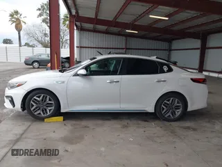 2020 Kia Optima Hybrid EX with VIN KNAGU4LE0L5037393, listed as a IAAI auction lot 41507670 with 54,928 mi miles. Bid and sale history available at carsss.com. Image 14.
