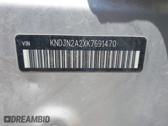 2019 Kia Soul with VIN KNDJN2A2XK7691470, listed as a IAAI auction lot 42128090 with 157,952 mi miles and . Bid and sale history available at DreamBid. Image 8.