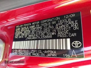2010 Scion xD with VIN JTKKU4B47AJ058888, listed as a IAAI auction lot 42010452 with Not provided miles and . Bid and sale history available at DreamBid. Image 9.