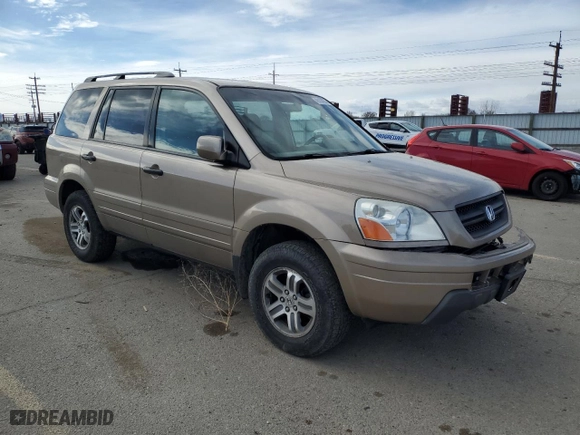 2004 Honda Pilot EX with VIN 2HKYF18624H615884, listed as a Copart auction lot 49103255 with 209,021 mi miles and Salvage Title. Bid and sale history available at carsss.com. Image 4.