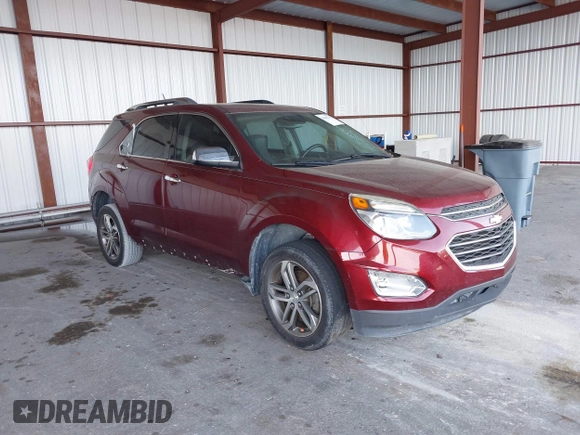 2017 Chevrolet Equinox Premier with VIN 2GNFLGE33H6237086, listed as a IAAI auction lot 41682712 with 106,809 mi miles. Bid and sale history available at carsss.com. Image 1.