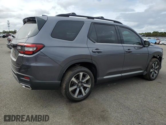 2023 Honda Pilot Elite with VIN 5FNYG1H88PB038408, listed as a Copart auction lot 72226334 with 0 mi miles and Salvage Title. Bid and sale history available at carsss.com. Image 3.
