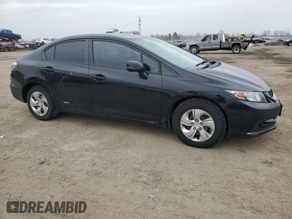2013 Honda Civic LX with VIN 2HGFB2F52DH036262, listed as a Copart auction lot 46416555 with 285,113 mi miles and Clean Title. Bid and sale history available at DreamBid. Image 4.