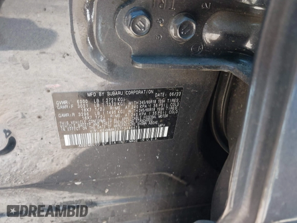 2023 Subaru Ascent Premium с VIN 4S4WMAED7P3448479, выставлен на аукционе IAAI как лот 41065486 с пробегом 38 997 миль миль и . История ставок и продаж доступна на DreamBid. Изображение 9.
