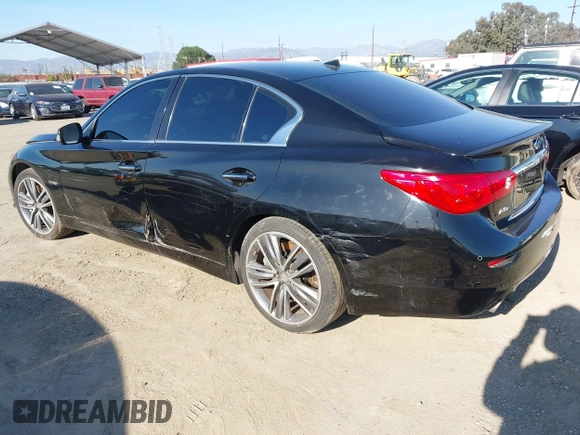 2014 Infiniti Q50 Hybrid Sport with VIN JN1AV7AR1EM701435, listed as a IAAI auction lot 41479140 with 154,338 mi miles. Bid and sale history available at carsss.com. Image 3.