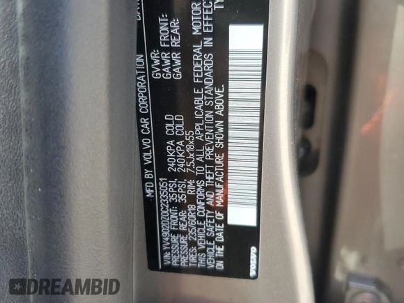 2012 Volvo XC60 3.0L с VIN YV4902DZ0C2335051, выставлен на аукционе Copart как лот 60362515 с пробегом 98 166 миль миль и Чистый • Clean title. История ставок и продаж доступна на DreamBid. Изображение 13.