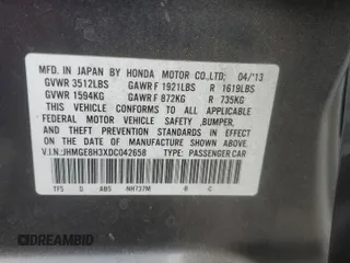 2013 Honda Fit with VIN JHMGE8H3XDC042658, listed as a Copart auction lot 89088035 with 129,132 mi miles and Salvage Title. Bid and sale history available at carsss.com. Image 14.