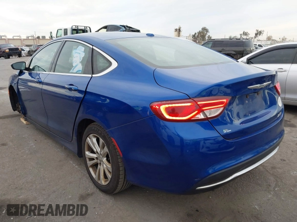 2015 Chrysler 200 Limited with VIN 1C3CCCAB5FN640243, listed as a IAAI auction lot 41198115 with 152,871 mi miles. Bid and sale history available at carsss.com. Image 3.