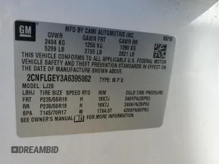 2010 Chevrolet Equinox LTZ with VIN 2CNFLGEY3A6395062, listed as a Copart auction lot 46295785 with 173,913 mi miles and Salvage Title. Bid and sale history available at DreamBid. Image 13.