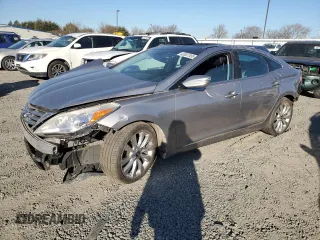 2013 Hyundai Azera with VIN KMHFH4JG0DA205402, listed as a Copart auction lot 42807555 with 0 mi miles and Salvage Title. Bid and sale history available at carsss.com. Image 1.