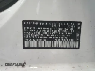 2021 Volkswagen Jetta S с VIN 3VWC57BU3MM102397, выставлен на аукционе Copart как лот 62029715 с пробегом 68 509 миль миль и На запчасти • Non repairable. История ставок и продаж доступна на DreamBid. Изображение 12.