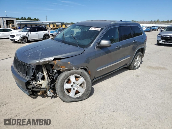2012 Jeep Grand Cherokee Laredo with VIN 1C4RJEAG7CC281701, listed as a Copart auction lot 47366415 with 193,477 mi miles and Salvage Title. Bid and sale history available at carsss.com. Image 1.