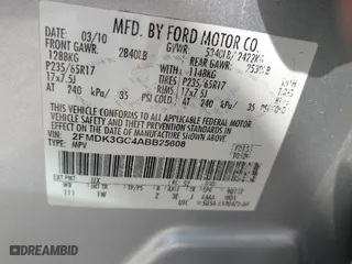 2010 Ford Edge SE with VIN 2FMDK3GC4ABB25608, listed as a IAAI auction lot 40388620 with 237,780 mi miles. Bid and sale history available at carsss.com. Image 9.