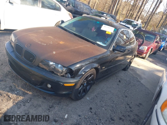 2001 BMW 3 Series 325Ci with VIN WBABN33461JW59851, listed as a IAAI auction lot 41258876 with 204,480 mi miles. Bid and sale history available at carsss.com. Image 2.