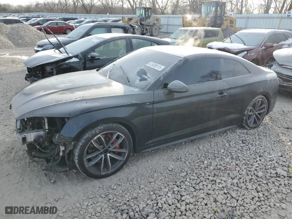2018 Audi S5 Coupe Premium Plus with VIN WAUP4AF55JA007868, listed as a Copart auction lot 41689915 with 94,831 mi miles and Non Repairable. Bid and sale history available at carsss.com. Image 1.