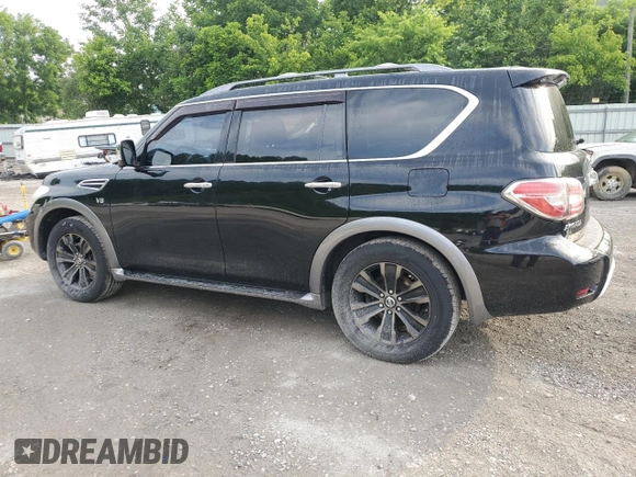 2017 Nissan Armada SL with VIN JN8AY2NC0H9503812, listed as a Copart auction lot 59825804 with 110,288 mi miles and Salvage Title. Bid and sale history available at carsss.com. Image 2.