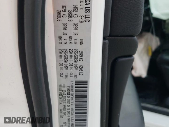 2020 Jeep Grand Cherokee Limited X with VIN 1C4RJEBG1LC152559, listed as a Copart auction lot 53973935 with Not provided miles and Salvage title. Bid and sale history available at DreamBid. Image 12.
