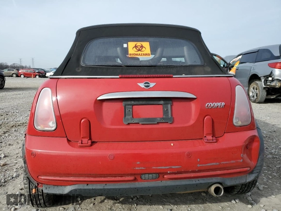 2005 MINI Convertible with VIN WMWRF33525TG12494, listed as a Copart auction lot 43010175 with Not provided miles and Salvage title. Bid and sale history available at DreamBid. Image 6.