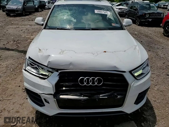 2017 Audi Q3 Premium with VIN WA1ECCFS3HR011650, listed as a Copart auction lot 59007505 with 67,728 mi miles and Salvage title. Bid and sale history available at DreamBid. Image 15.