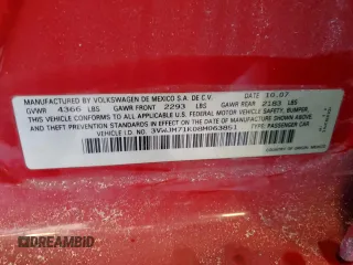 2008 Volkswagen Jetta Sedan S with VIN 3VWJM71K08M063851, listed as a Copart auction lot 44711985 with 208,116 mi miles and Non Repairable. Bid and sale history available at carsss.com. Image 12.