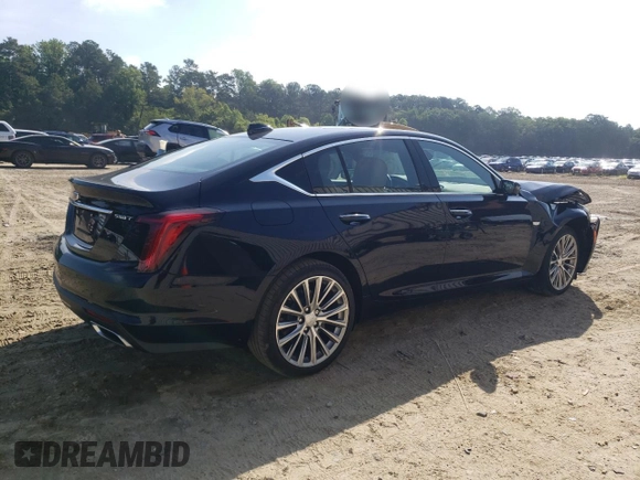 2021 Cadillac CT5 Premium Luxury with VIN 1G6DT5RW2M0111624, listed as a Copart auction lot 60633765 with 13,268 mi miles and Salvage title. Bid and sale history available at DreamBid. Image 3.