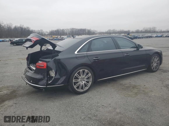 2015 Audi A8 L 3.0T with VIN WAU3GAFD3FN001094, listed as a Copart auction lot 49264345 with 87,184 mi miles and Salvage Title. Bid and sale history available at carsss.com. Image 3.