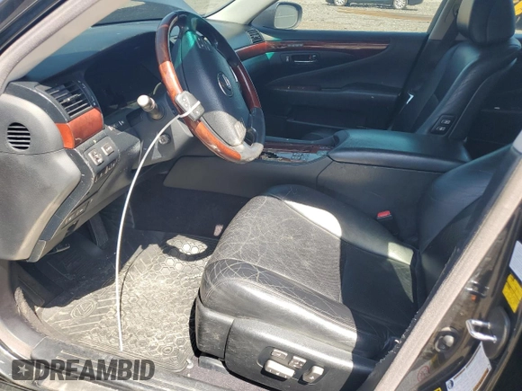 2009 Lexus LS 460 with VIN JTHCL46F695002146, listed as a Copart auction lot 53454775 with Not Provided miles and Salvage Title. Bid and sale history available at DreamBid. Image 7.