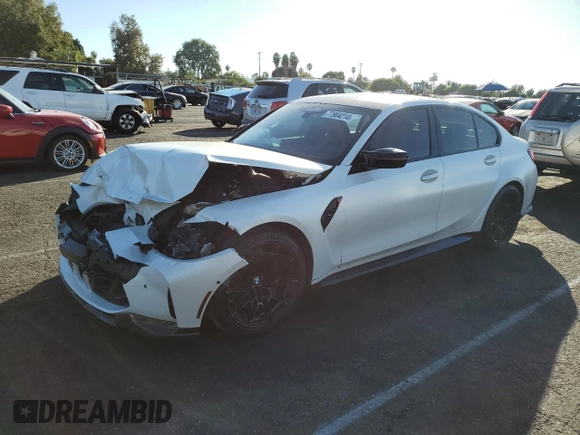 2022 BMW M3 Competition z VIN WBS33AY03NFL72105, wystawiony jako Copart lot #77904214 z przebiegiem 35 387 mil mil oraz Szkoda całkowita • Salvage title. Historia ofert i sprzedaży dostępna na DreamBid. Obrazek 1.