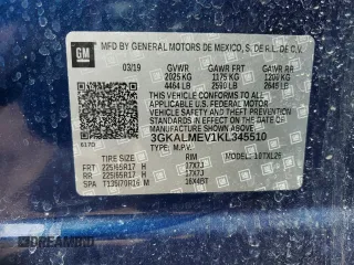 2019 GMC Terrain SLE with VIN 3GKALMEV1KL345510, listed as a Copart auction lot 50295995 with 71,689 mi miles and Clean Title. Bid and sale history available at carsss.com. Image 13.