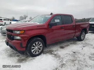 2021 Chevrolet Silverado 1500 Custom with VIN 3GCPYBEK6MG253497, listed as a Copart auction lot 44165165 with 47,016 mi miles and Salvage Title. Bid and sale history available at carsss.com. Image 1.