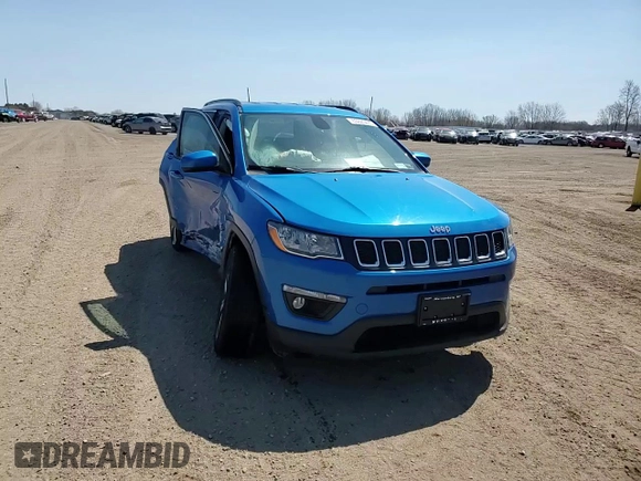 2019 Jeep Compass Latitude with VIN 3C4NJDBBXKT792396, listed as a Copart auction lot 53623435 with 84,473 mi miles and Salvage title. Bid and sale history available at DreamBid. Image 14.