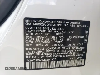 2021 Volkswagen Atlas SE with VIN 1V2WC2CA3MC201976, listed as a Copart auction lot 71682634 with 41,249 mi miles and Salvage title. Bid and sale history available at DreamBid. Image 15.