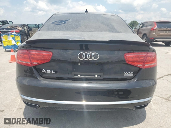 2013 Audi A8 6.3L with VIN WAUR4AFD1DN010893, listed as a Copart auction lot 62693655 with 115,085 mi miles and Salvage title. Bid and sale history available at DreamBid. Image 6.