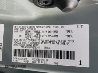 2023 Toyota Tundra Limited with VIN 5TFJA5DB8PX078148, listed as a Copart auction lot 49222095 with 35,975 mi miles and Salvage title. Bid and sale history available at DreamBid. Image 14.
