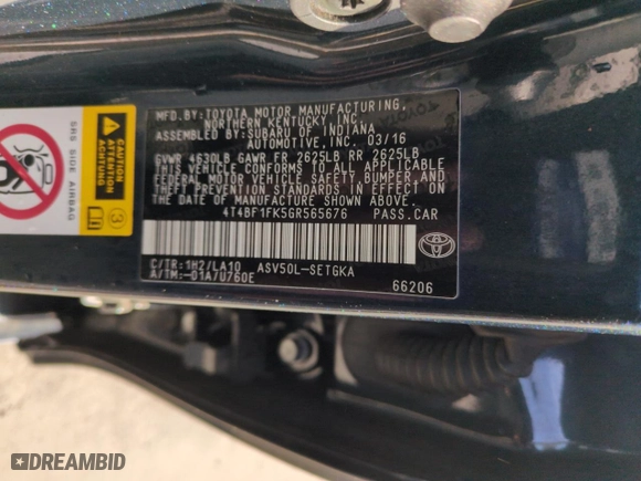 2016 Toyota Camry XLE with VIN 4T4BF1FK5GR565676, listed as a Copart auction lot 51822105 with 24,569 mi miles and Salvage Title. Bid and sale history available at carsss.com. Image 13.