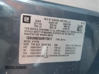 2010 Chevrolet Tahoe LT z VIN 1GNUKBE08AR175617, wystawiony jako Copart lot #48629955 z przebiegiem Nie podano mil oraz Nie do naprawy • Non repairable. Historia ofert i sprzedaży dostępna na DreamBid. Obrazek 15.