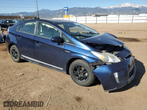 2013 Toyota Prius One with VIN JTDKN3DU8D1698558, listed as a Copart auction lot 53392615 with Not Provided miles and Salvage Title. Bid and sale history available at DreamBid. Image 4.