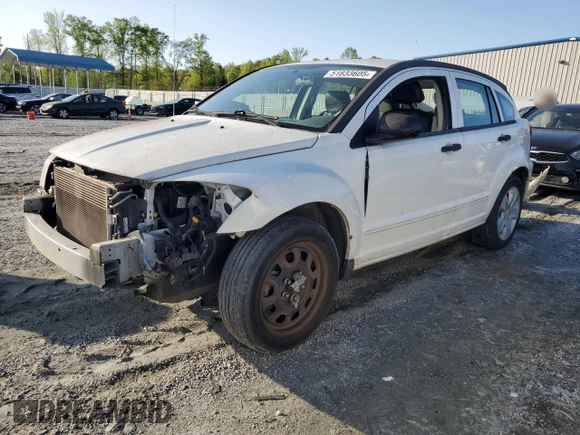 2007 Dodge Caliber SXT with VIN 1B3HB48B77D554179, listed as a Copart auction lot 51833605 with 116,067 mi miles and Salvage Title. Bid and sale history available at DreamBid. Image 1.