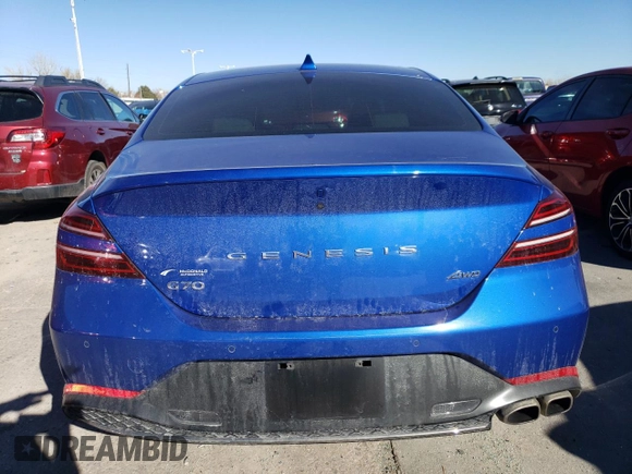 2023 Genesis G70 2.0T with VIN KMTG34TA6PU113019, listed as a Copart auction lot 81570454 with 15,421 mi miles and Salvage Title. Bid and sale history available at DreamBid. Image 6.