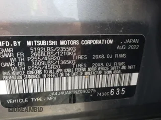 2022 Mitsubishi Outlander SE with VIN JA4J4UA81NZ090275, listed as a Copart auction lot 53905275 with 55,259 mi miles and Salvage title. Bid and sale history available at DreamBid. Image 15.