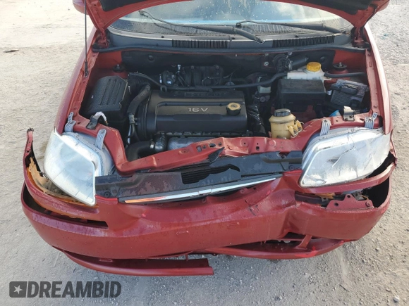 2006 Chevrolet Aveo LS with VIN KL1TD56646B681567, listed as a Copart auction lot 43339015 with 10 mi miles and Salvage title. Bid and sale history available at DreamBid. Image 12.