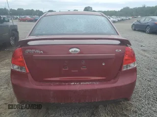 2009 Kia Spectra EX with VIN KNAFE221995022444, listed as a Copart auction lot 70231984 with 257,120 mi miles and Clean Title. Bid and sale history available at carsss.com. Image 6.