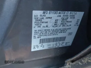 2003 Ford Escape XLT Popular 2 with VIN 1FMYU931X3KC87514, listed as a IAAI auction lot 41222513 with 267,880 mi miles. Bid and sale history available at carsss.com. Image 9.