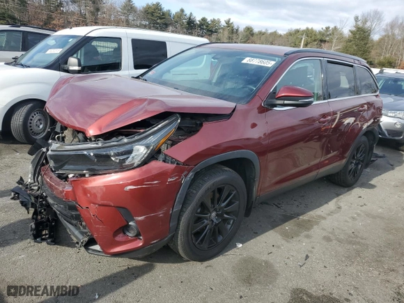 2019 Toyota Highlander SE with VIN 5TDJZRFH2KS609926, listed as a Copart auction lot 88778605 with 210,367 mi miles and Salvage Title. Bid and sale history available at carsss.com. Image 1.