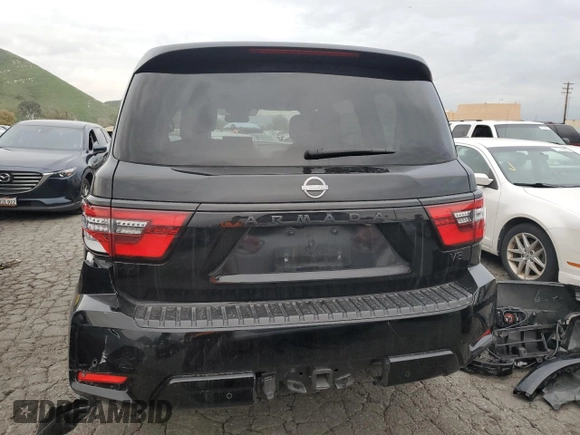 2021 Nissan Armada SL with VIN JN8AY2BA3M9373697, listed as a Copart auction lot 73402362 with 1,465 mi miles. Bid and sale history available at carsss.com. Image 6.