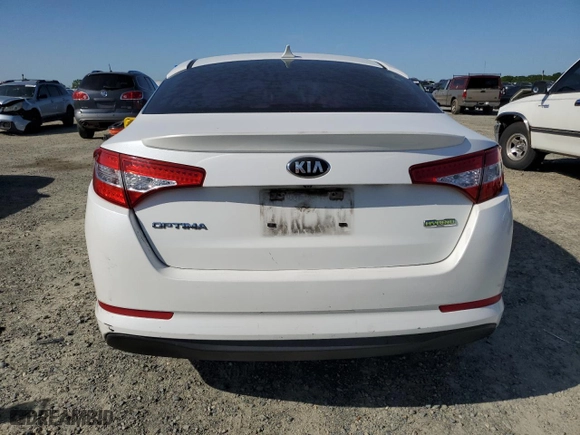 2012 Kia Optima Hybrid with VIN KNAGM4AD1C5034996, listed as a Copart auction lot 52593575 with 187,429 mi miles and Salvage Title. Bid and sale history available at carsss.com. Image 6.